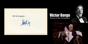 Victor Borge - Tarjeta de visita firmada por HOLLYWOOD - El príncipe payaso de Dinamarca - Imagen 1 de 7
