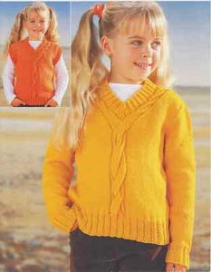 childrens cable twist sweater pullover 4- 11 years dk knitting pattern COPY a12 - Picture 1 of 2