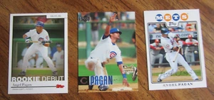 Angel Pagan Lot of 3 DIFFERENT Trading Cards w/1 INSERT MLB Baseball Cubs, Mets - Picture 1 of 2