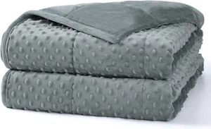 Weighted Blanket (60"x80",15lbs Queen Size - Grey) - Picture 1 of 6