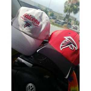 Atlanta Falcons Reebok NFL Equipment Both Adjustable TWO Hat Lot Atl Georgia - Picture 1 of 12