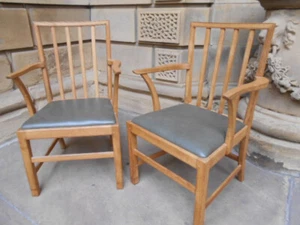 Pair Edward Barnsley Designed 1936 Arts & Crafts / Cotswold Coronation Chairs - Picture 1 of 8