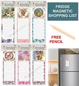Fridge Magnetic Memo Pad + Pencil Shopping Board Things To Do List Deer Design - Picture 1 of 9