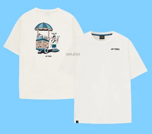 YONEX 25S/S Unisex Badminton T-Shirts Sports Casual Top Tee Ivory NWT 251TS048U - Picture 1 of 7
