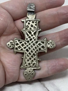 Vintage Silberfarben Äthiopisch Koptisch Kreuz Anhänger - Bild 1 von 4