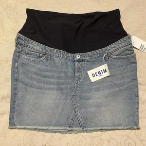 H&M Mama Denim Maternity Skirt Size 20 Pockets BNWT - Picture 1 of 17