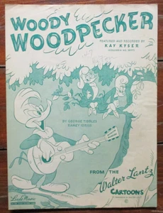 1948 "WOODY WOODPECKER"  SHEET MUSIC  EARLY PAPER - Picture 1 of 4