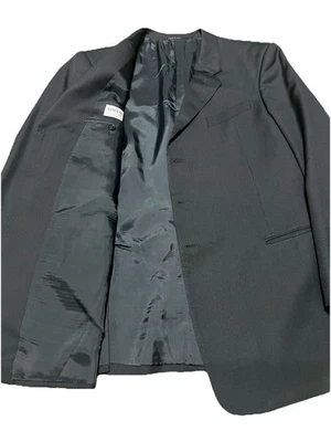 ARMANI COLLEZIONI - 44R - Dark Gray Pindot Wool/Silk “Luxury” Sport Coat Blazer - Image 1 of 4