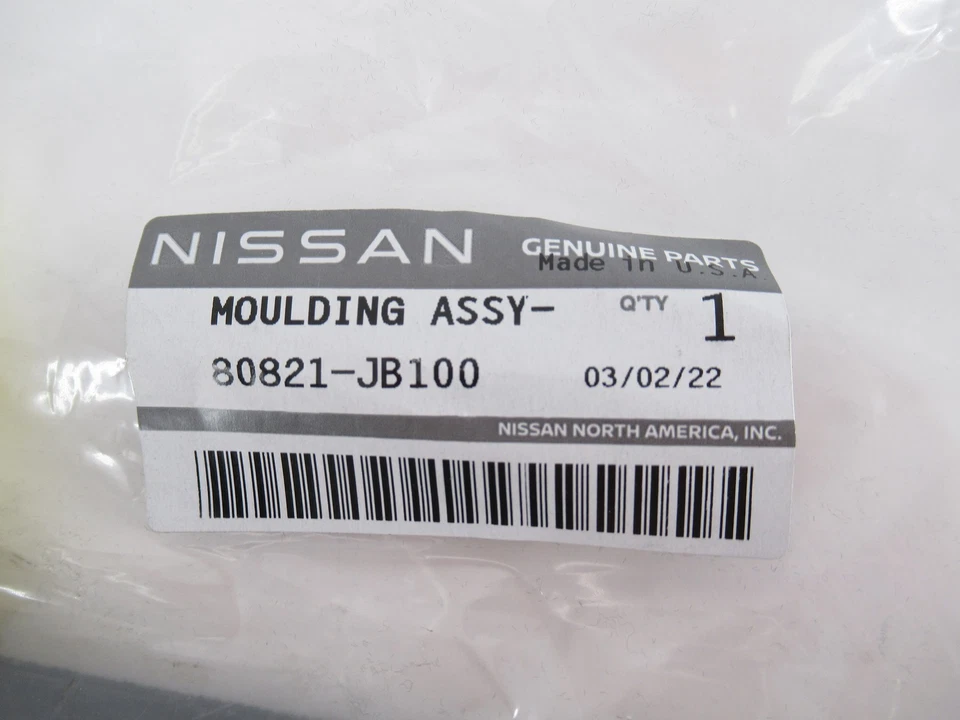 Original OEM Nissan 80821-JB100 Driver LH Puerta Delantera Cinturón Moldura 2008-13 Altima Foto 1 de 4