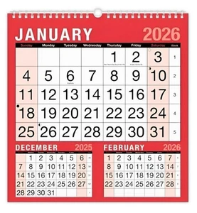 2026 Wall Calendar Calendar, Large 3 Month to View Planner Easy View Calendar - Picture 1 of 4