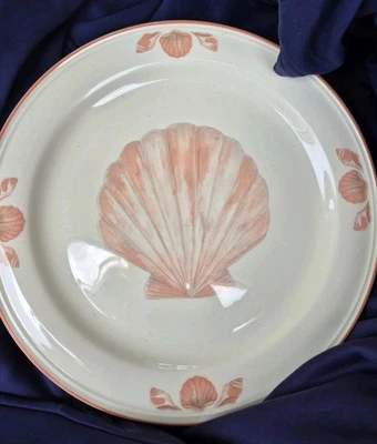 Sango COQUILLE 3664 Sangostone Peach Seashells Oven Safe Dinner Plates Set of 4 - Image 1 of 4