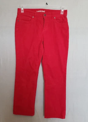 Lands' End - 5-Pocket Mid Rise Straight Leg Corduroy Pants - Women - 4- Red - Image 1 of 4