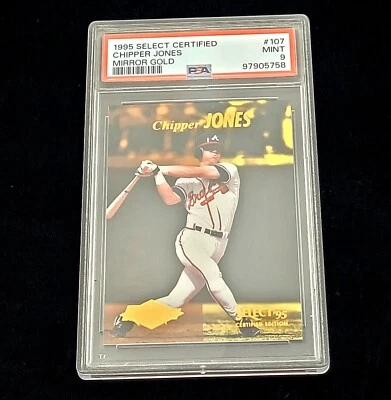 1995 Select Certified Mirror Gold #107 Chipper Jones Atlanta Braves HOF PSA 9 - Image 1 of 4