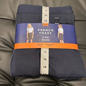 NEW French Toast School Uniform Skort Navy Blue Girls 2Tab Scooter - 2 Pack - Picture 1 of 11