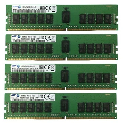 Samsung 64GB (4X 16GB) DDR4 2400MHz PC4-19200 ECC Registered Server RDIMM Memory - Image 1 of 4