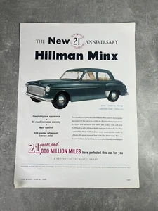 Hillman Minx - 21st Anniversary Vintage Advertising - Original Advert - 1953 - Picture 1 of 2