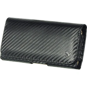 Carbon Fiber Leather Pouch Holster Belt Clip Samsung Galaxy NOTE 5 S6 Edge Plus - Picture 1 of 3