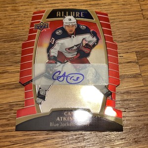 2019-20 Upper Deck Allure Red Rainbow Die Cut Auto Cam Atkinson #18 Auto