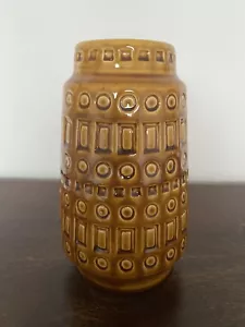Scheurich Ceramic Vase WGP Pottery 60s Vintage 70s Retro Design Brown 18cm - Picture 1 of 5