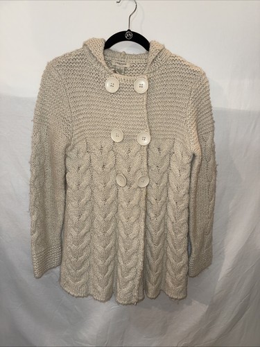 OFF WHITE Felpa con cappuccio Cream Vertigo Paris da donna chiusura a scatto con cappuccio e cavi Small