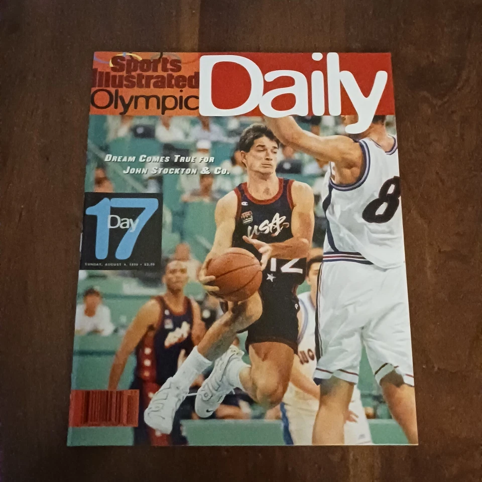 Atlanta Olympic Daily 1996 John Stockton EE. UU. DEPORTES ILUSTRADOS Día # 17 Foto 1 de 1