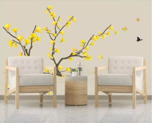 3D Yellow Branch 2922 Wallpaper Mural Wall Print Wall Wallpaper Murals US Coco - Picture 1 of 11