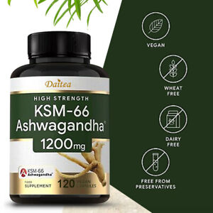 High Strength KSM-66 Ashwagandha 1200mg-30to60 Dietary Capsules