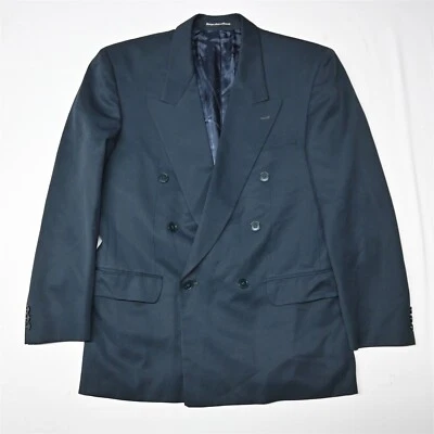 Abrigo Blazer Traje Chaqueta De Colección 39R 40R Azul Marino 100% Lana Doble Pecho Para Hombre Deportivo Foto 1 de 4