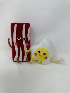 Valentines Day Felted Duo Bacon & Egg in Love Fabric Felt  - Picture 1 of 10