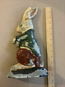 Cast Rabbit Yard Garden Decoration Vintage Door Stop Bookshelf End - Bild 1 von 8