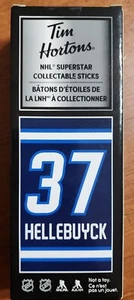 Mini palo de hockey Tim Hortons NHL coleccionable #37 Hellebuyck Winnipeg Jets, NUEVO - Imagen 1 de 4