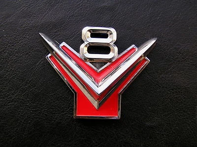 V8 fits FORD Y BLOCK Metal Car Emblem Badge fits Customline Fairlane Mainline - Image 1 of 3