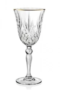 Brandani Set 6 Calici Gold And Gold Crystal Glass 270 ml - Foto 1 di 2