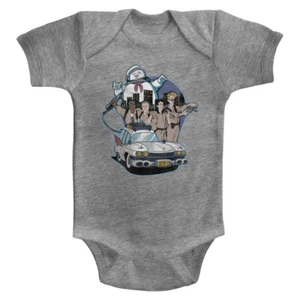 The Real Ghost Busters Cartoon Ecto-1 & Cast Baby Strampler Einteiler 6-24 Monate - Bild 1 von 3