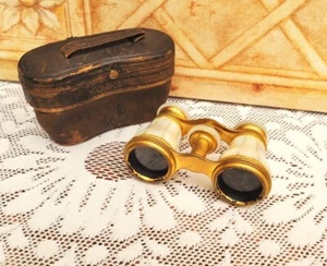 Antique French Mother of Pearl Opera Glasses in Case, Chavance & Co, Michigan - Picture 1 of 10