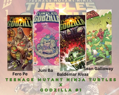 🟣Teenage Mutant Ninja Turtles x Godzilla #1 Preventa 11/12/25 (Juego de 4 libros) Foto 1 de 4