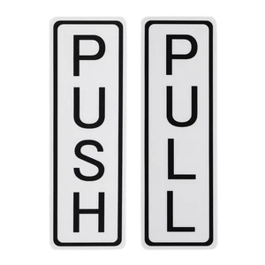 5"x1.63" Vertical Push Pull Door Entrance Signs, White - Picture 1 of 6