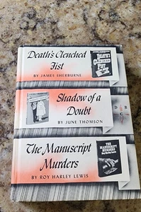 Detective Book Club Death's Fist Shadow Doubt Manuscript 3 in 1 Hardback Vintage - Foto 1 di 3