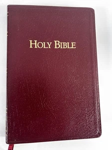 Vintage Holy Bible KJV Cornerstone Large Print Reference Bonded Leather Burgundy - Picture 1 of 20