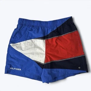 Vintage Tommy Hilfiger Badehose Gr. XL Colorblock gefüttert Boardshorts Preppy Y2K - Bild 1 von 15