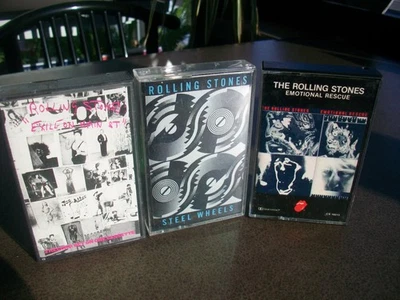 3 Rolling Stones Cassettes. Exile On Main Street, Emotional Rescue, Steel Wheels - Image 1 of 3
