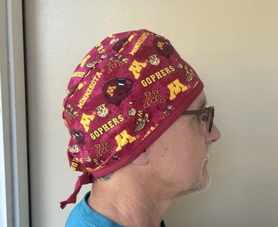 Minnesota Gophers Surgical Scrub Cap, Tie in back Gophers Scrub - Image 1 of 3