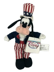 Mini bolsa de frijoles juguete de peluche The Disney Store Tío Sam Goofy 8" nuevo con etiquetas - Imagen 1 de 7