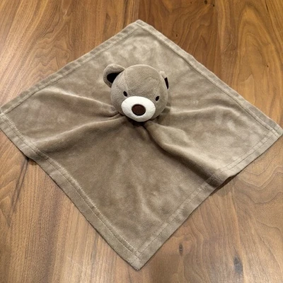 Manta de seguridad Baby Essentials terciopelo felpa oso marrón Lovey Blankie 12” usada en excelente estado ✨ Foto 1 de 4