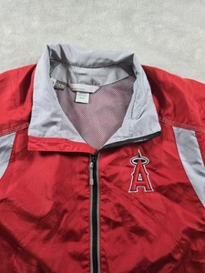 Los Angeles Angels Jacket Red M Full Zip Windbreaker North End EZEM Lined *Read - Picture 1 of 14