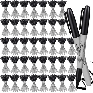 160 Pack Permanent Markers Bulk Black Permanent Marker Set Fine Point Pens Wo... - Picture 1 of 5