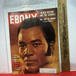 Vintage Dec 1968 Ebony Magazine Jim Brown Cleveland Browns Star Cars Coke Ad - Picture 1 of 19