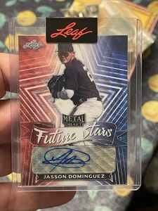 2021 Leaf Metal Draft Red White Blue Jasson Dominguez Yankees Refractor #4/5 - Picture 1 of 2