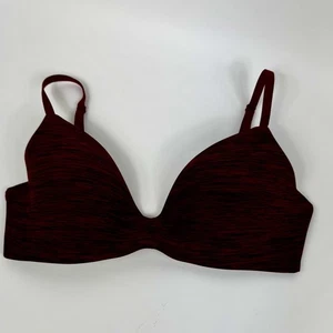 Victoria's Secret No Wire Lined Bra Size 34 C Heathered Red Wireless T Shirt - Picture 1 of 9