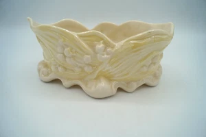 BELLEEK LIRIO DEL VALLE CUENCO PLATO MAZORCA CREMA Y AMARILLO - Imagen 1 de 5
